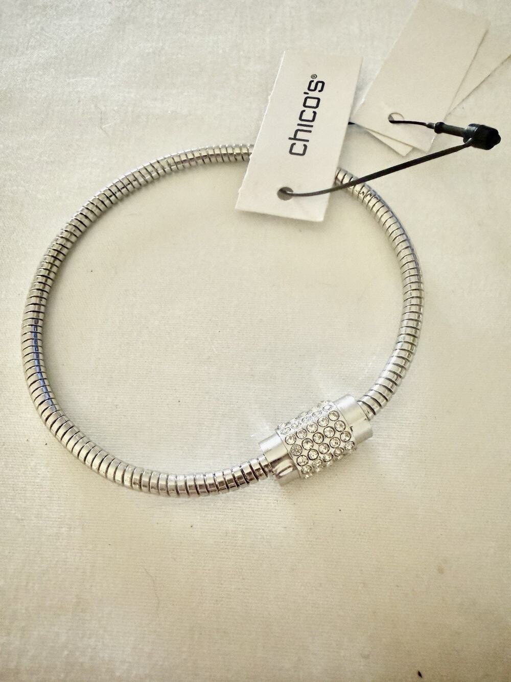 Chico’s Magnetic Bracelet Silver Tone 6.5 - 6.75”